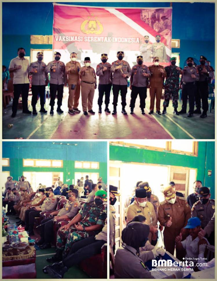 Kapolda Riau Tinjau Pelaksanaan Vaksinasi Serentak di Desa Batang Betindih Kabupaten Kampar