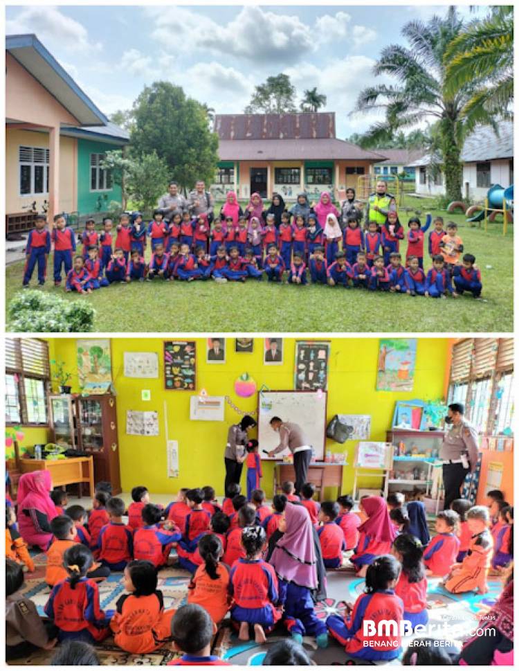 Sat lantas Polres Kampar Mengedukasi Berlalu Lintas di Usia Dini