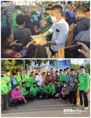 Bupati Rohil Bagikan Takjil ke Pengendara Becak