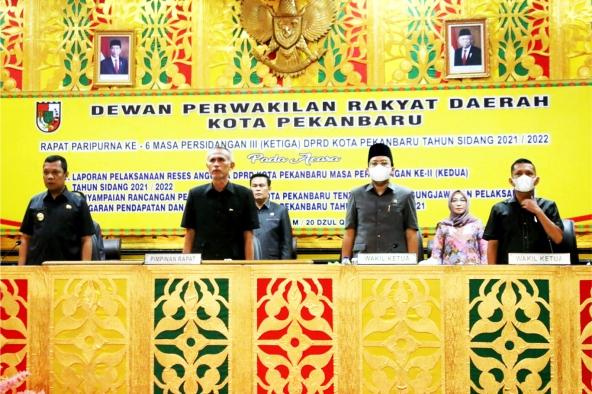 DPRD Pekanbaru Gelar Sidang Peripurna Laporan Reses DPRD Pekanbaru Masa Sidang II 2021-2022