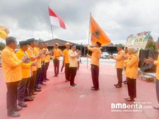 Airlangga Hartato, Syamsuar dan Indra Gunawan Bergema Dipelantikan PK Partai Golkar Kecamatan Tualang