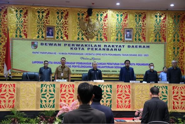 DPRD pekabaru Sahkan perda Tentang Penyelenggaraan Kesejahteraan Sosial