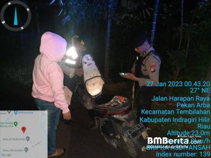 Personil Sat Samapta Polres Inhil Polda Riau Sasar Di Enam (6) Titik Giat Blue Light Patrol Tembilahan