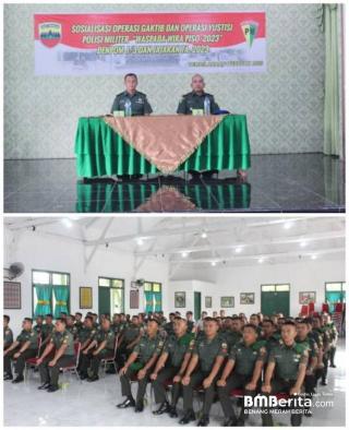 Prajurit Kodim 0314/Inhil Dan kodim 0302/Inhu terima sosialisasi dari Subdenpom 1/3-2 Tembilahan