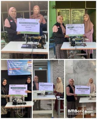 Dukung Perempuan Kreatif dan Berwirausaha, IZI Riau Serahkan Bantuan Mesin Jahit
