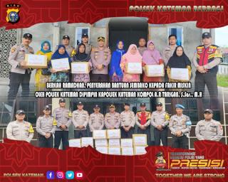 Berkah Ramadhan, Polsek Kateman Berbagi Sembako Kepada Masyarakat 