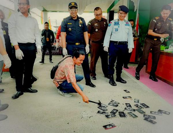 Pemusnahan Berbagai Jenis BB Dari 110 Perkara di Kejari Inhil