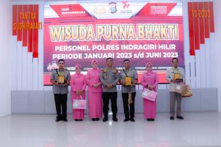 Tiga Personel Polres Inhil Wisuda Purna Bhakti