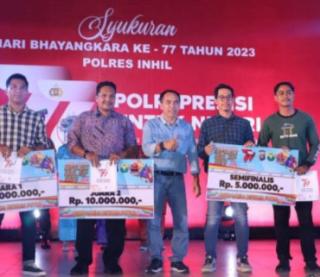 Kemeriahan HUT Bhayangkara Ke 77 Turut Dihadiri Ketua DPRD Inhil Dr H. Ferryandi