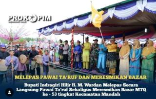 Didampingi Hj Zulaikhah Wardan, Bupati Inhil Melepas Pawai Ta