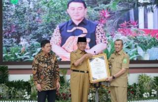 Bupati Inhil HM WARDAN Terima Piagam Penghargaan Capaian Jaminan Kesehatan Semesta Universal Health Coverage 