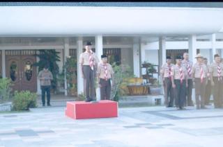 Pimpinan Apel Gelar Senja, Bupati Inhil Inginkan Gerakan Pramuka Kembali Berjaya di Kabupaten Indragiri Hilir 