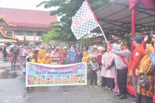 Pawai HAN Tahun 2024 Se-Kecamatan Mandau Dilepas Bupati