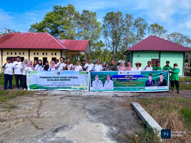 Peringati Hari Lingkungan Hidup Sedunia, BPN Bengkalis bersama DLH Tanam 100 Pohon