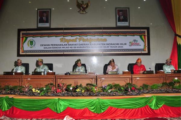 Potret Paripurna Istimewa Milad Inhil ke-59 di Gedung DPRD
