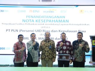 Kolaborasi BUMN, PLN Gandeng Mandiri, BRI, BNI dan BSI Tingkatkan Layanan Ketenagalistrikan di Riau
