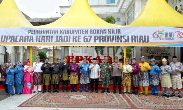 Pemkab Rohil Gelar Upacara Memperingati HUT Ke 67 Propinsi Riau 
