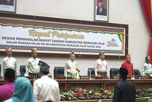 Ketua DPRD Inhil Pimpin Paripurna Istimewa Milad Inhil ke 59