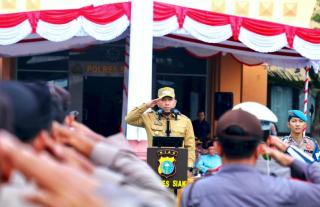 Wakil Bupati Siak, Husni Merza, Pmpin Apel Gelar Pasukan Operasi Lilin Lancang Kuning Tahun 2024
