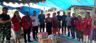 DPC PBB Rohil Menyerahkan Bantuan Sosial Kepada Keluarga Yang Mengalami Musibah Kebakaran Rumah di Dua Tempat