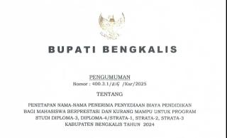 Bupati Kasmarni Tepati Janji, Pemkab Bengkalis Umumkan Penerima Beasiswa 2024