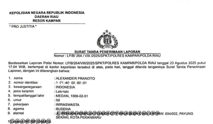 Merasa ditipu senilai Rp 1 Milyar, Warga Pekanbaru Melapor ke Polres Kampar