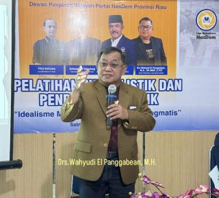Wahyudi El Panggabean, Apresiasi Pendidikan Politik & Pelatihan Jurnalistik Nadem Riau: Kejujuran, Modal Utama Wartawan Profesional