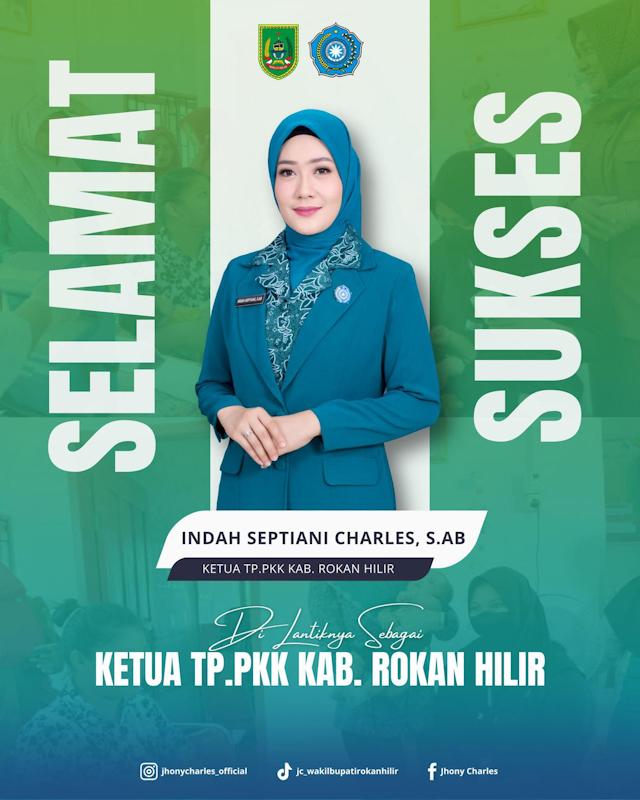 Indah Septiani Charles S.AB Dilantik sebagai Ketua TP PKK Rohil, Dukungan Wahyu Anda Ris dan Heri Syahputra Jadi Sorotan