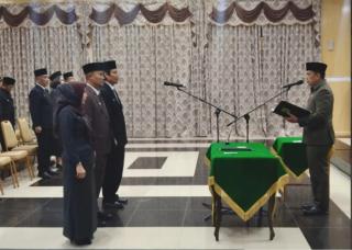 Penyesuaian Struktur Organisasi dan Tata Kerja (SOTK) Baru, Sekda Inhu Lantik 11 Pejabat