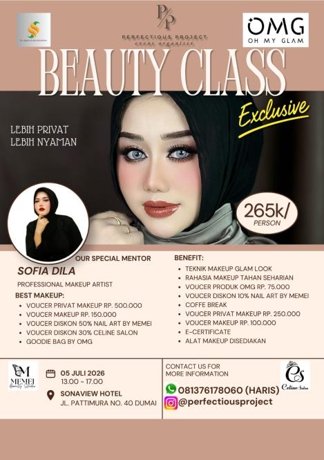 Kelas Kecantikan Eksklusif Hadir di Dumai, Peserta Diajak Kuasai Teknik Glam Look Profesional