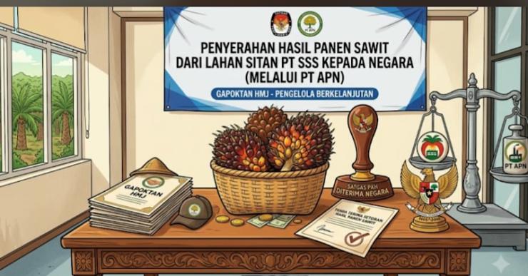 Resmi Kelola Lahan Sitaan PKH, Gapoktan HMJ Mulai Setor Hasil Panen Sawit ke PT Agrinas Palma Nusantara